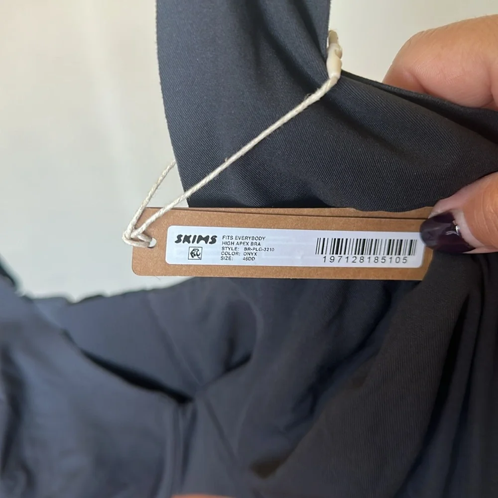 SKIMS FITS EVERYBODY UNLINED DEMI BRA STYLEBR-UWR-2293 COLOR:ONYX SIZE 46 DD NWT - Picture 3 of 3